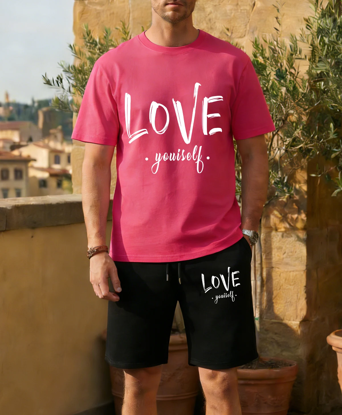 

Firstly We Need To Love Ourselves Mens T Shirt Suit Cotton Casual Tee Summer Drawstring Shorts Unisex Fashion Loose Short Sleeve