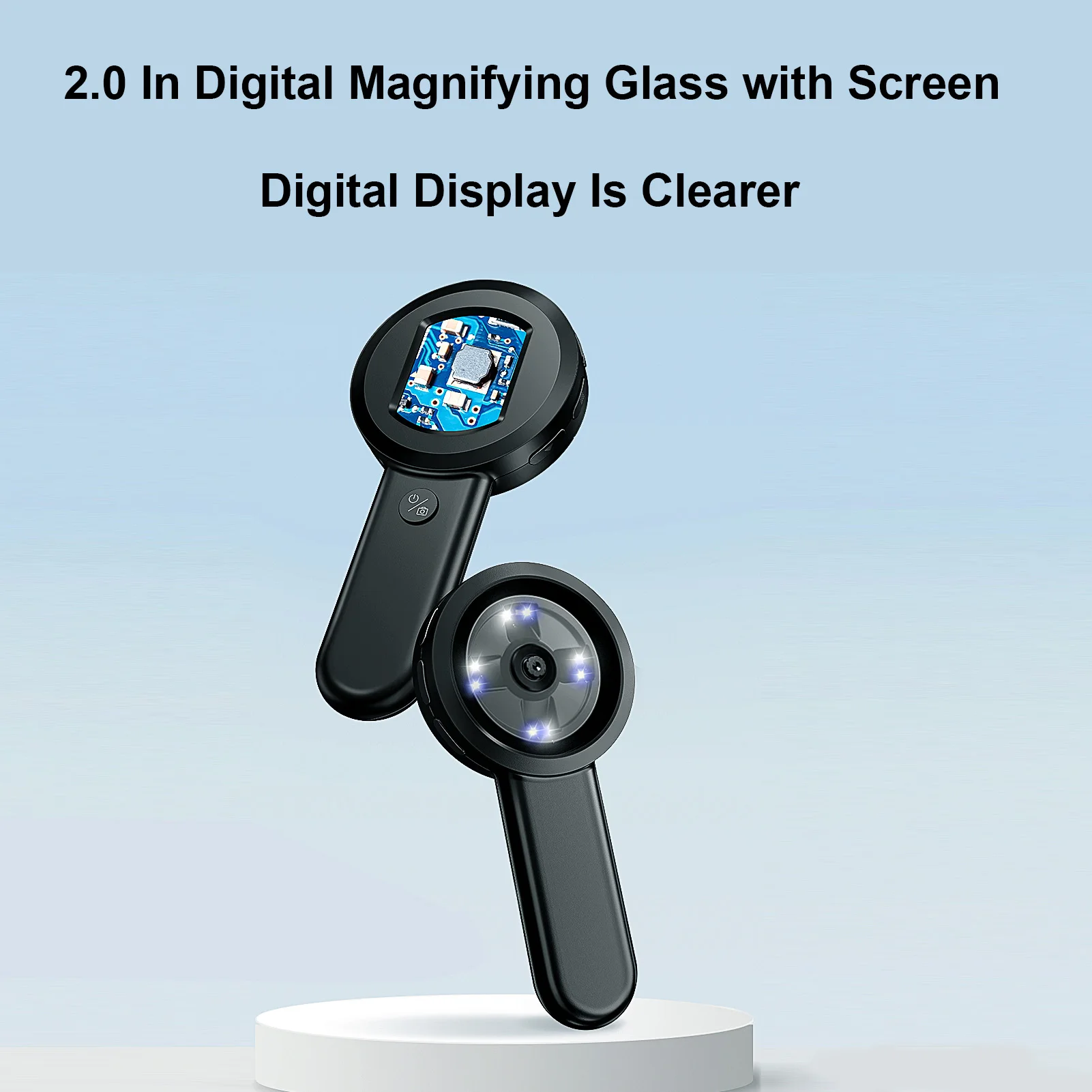 Portable Digital Magnifier Handheld Magnifying Glass with 2.0 Inch Screen 100W Pixels