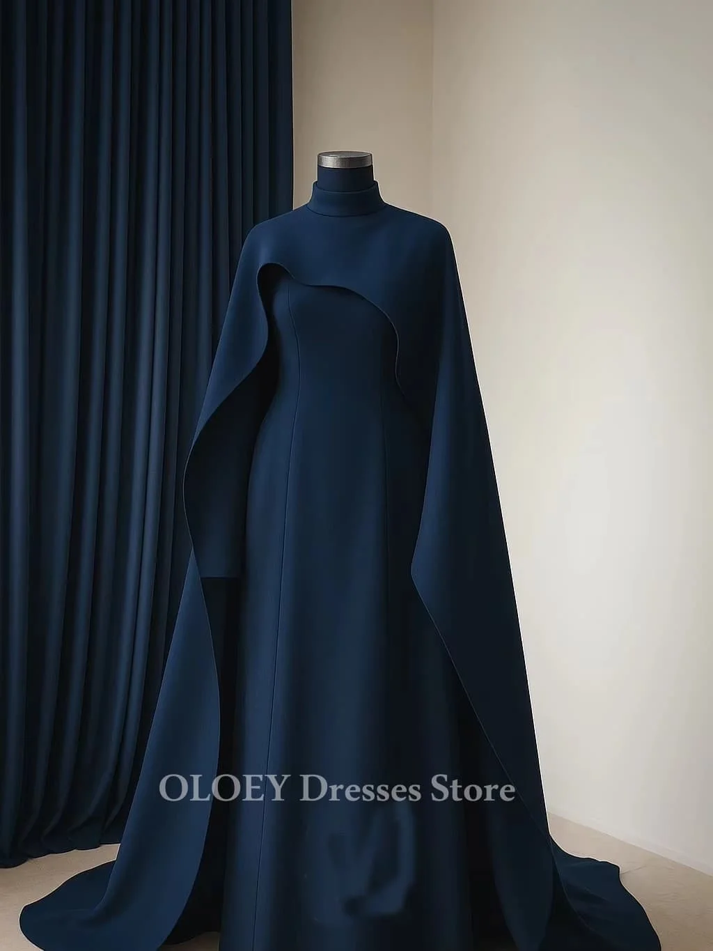 OLOEY 2026 Simple Wedding Dresses A Line Woman Formal Satin Shawl Muslim Bride Gowns Long Sleeve Customized Vestidos De Novia
