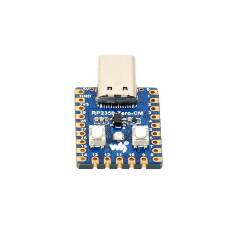 Waveshare RP2350-Zero-CM Mini Dev Board, dual-core dual-arch MCU, Type-C male, castellated module, 12 PIO state machines
