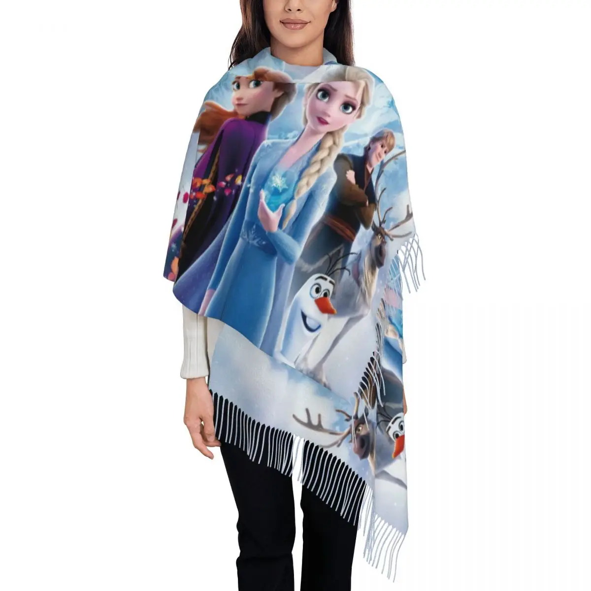 

Custom Printed Cartoon Frozen Princess Scarf Men Women Winter Fall Warm Scarves Shawls Wraps