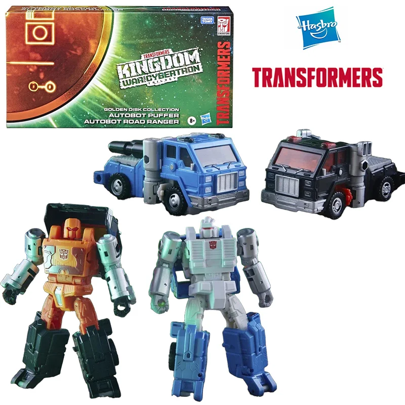 Hasbro Transformers Kingdom WFC Golden Disk Collection Autobot Puffer Road Ranger 12Cm Original Action Figure Model Toy Gift