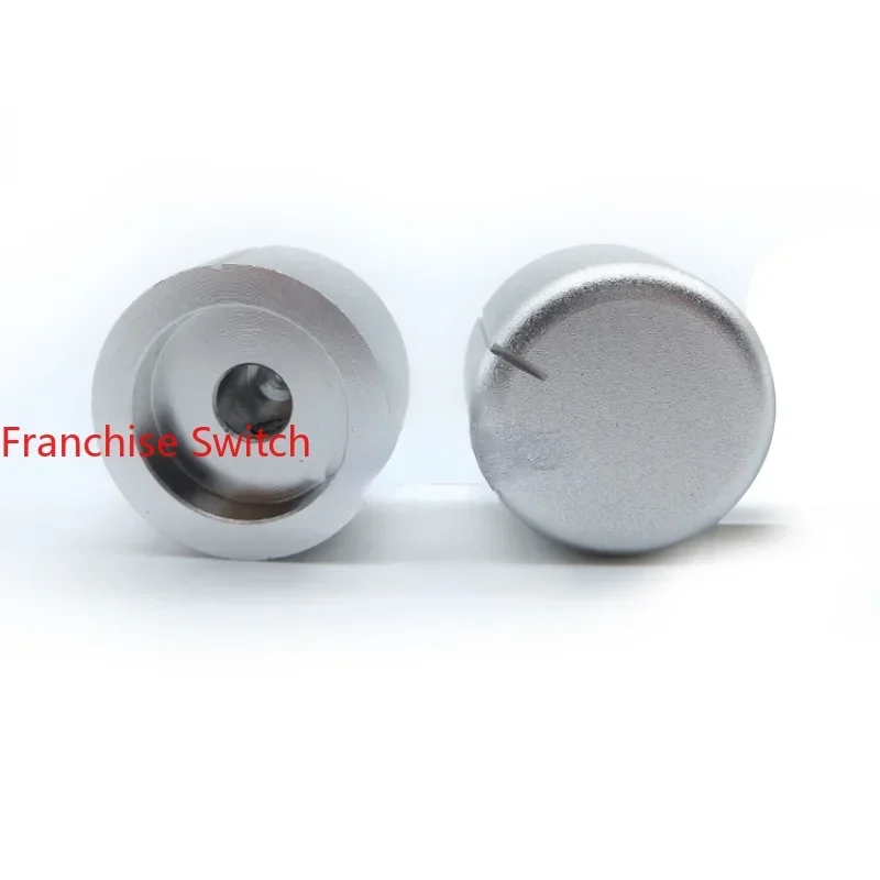 5PCS  All-aluminum Solid Fever Volume Potentiometer Knob Cap Bright Silver Sandblasting Diameter 25 *15