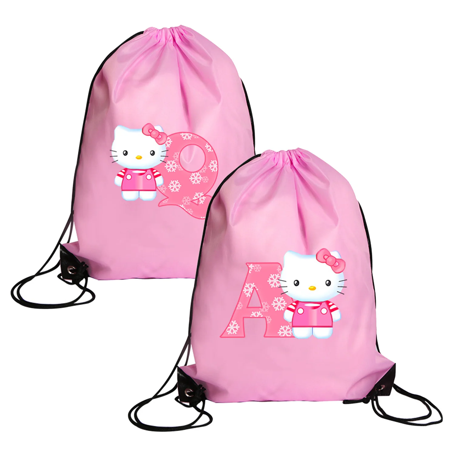 Hello Kitty Sanrio Torba ze sznurkiem Różowe torby do przechowywania liter Przenośny organizer na ubrania o dużej pojemności Plecak sportowy do