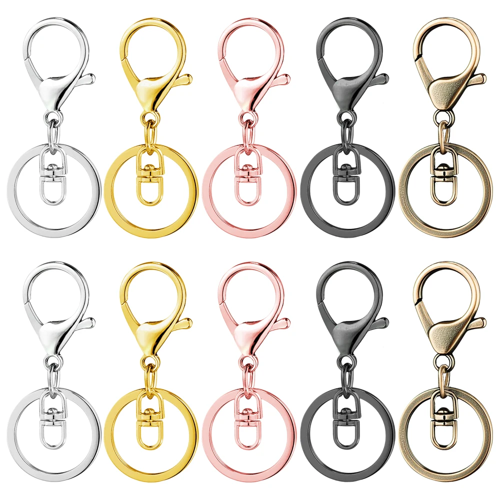 8/15Pcs Rotatable Lobster Claw Clasps, Multi‑Functional Alloy Swivel Trigger Clips for Keychains Bag Charms Holiday DIY Gifts
