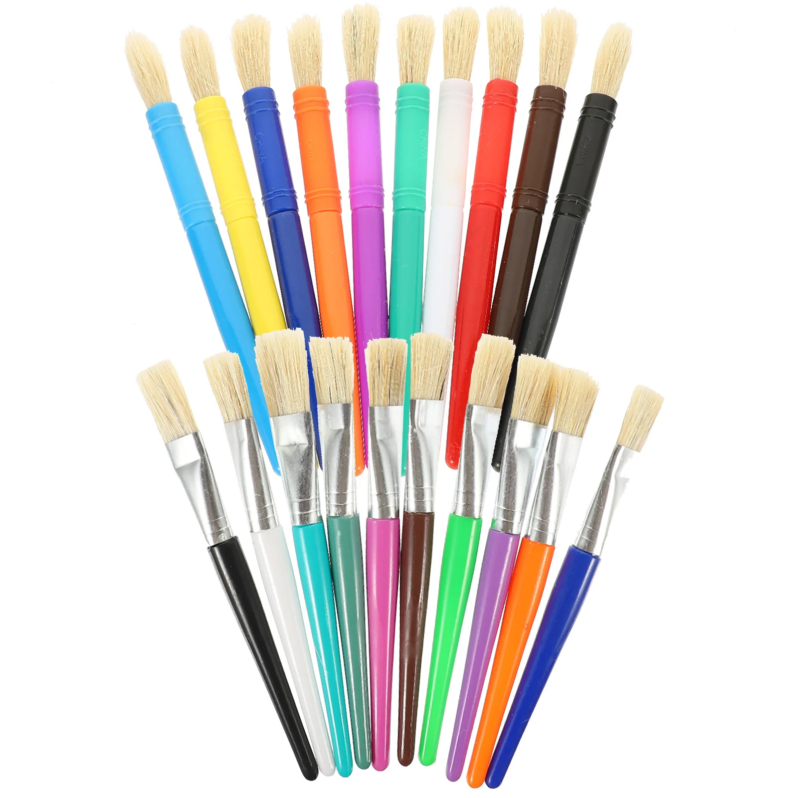 

20Pcs Oil Paint Brush Set Premium Plastic Handle Paint Brushes for Kids Children Acrylic Watercolor Craft Painting Accessories