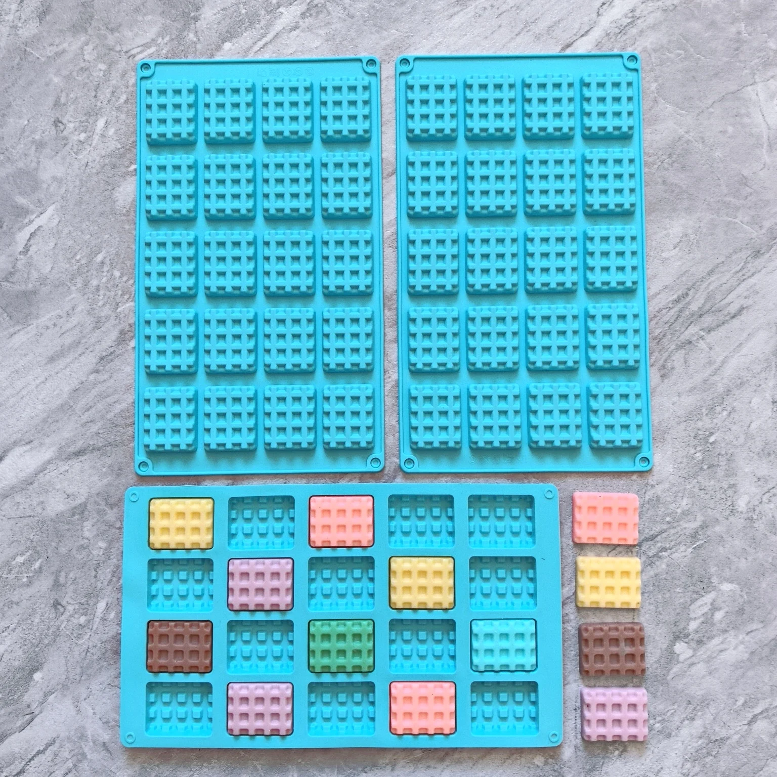 1pc creativo waffle quadrato cioccolato stampo in silicone 3D caramelle, biscotto ghiaccio griglia decorazione torta utensili da forno