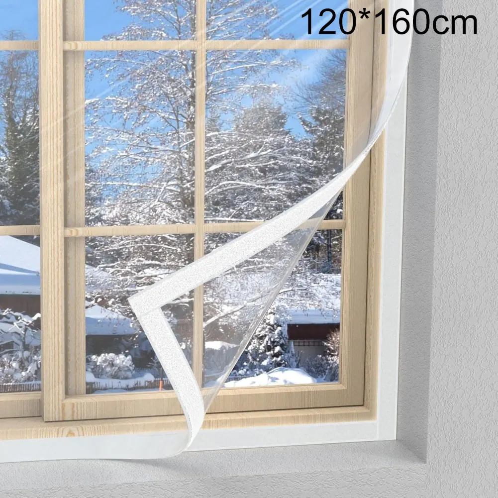 1PCS Winter Window Insulation PE Transparent Curtains Attic Insulation Cover Cold Proof Bedroom Window Sealing Tool Parts