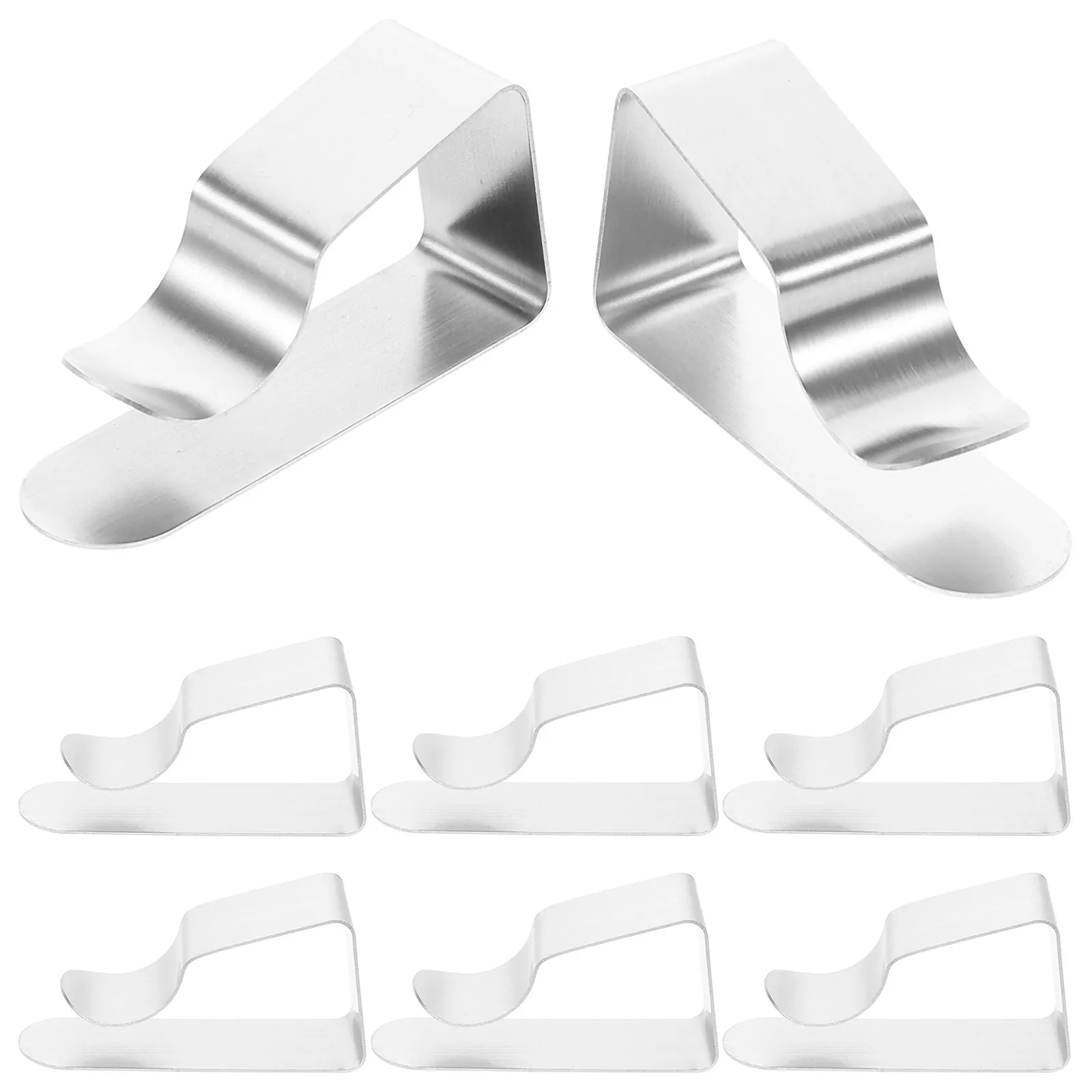 8Pcs Stainless Steel Trapezoid Tablecloth Holders One-Piece Clips for Outdoor Party Picnic Tables Table Skirt Retainers Secure