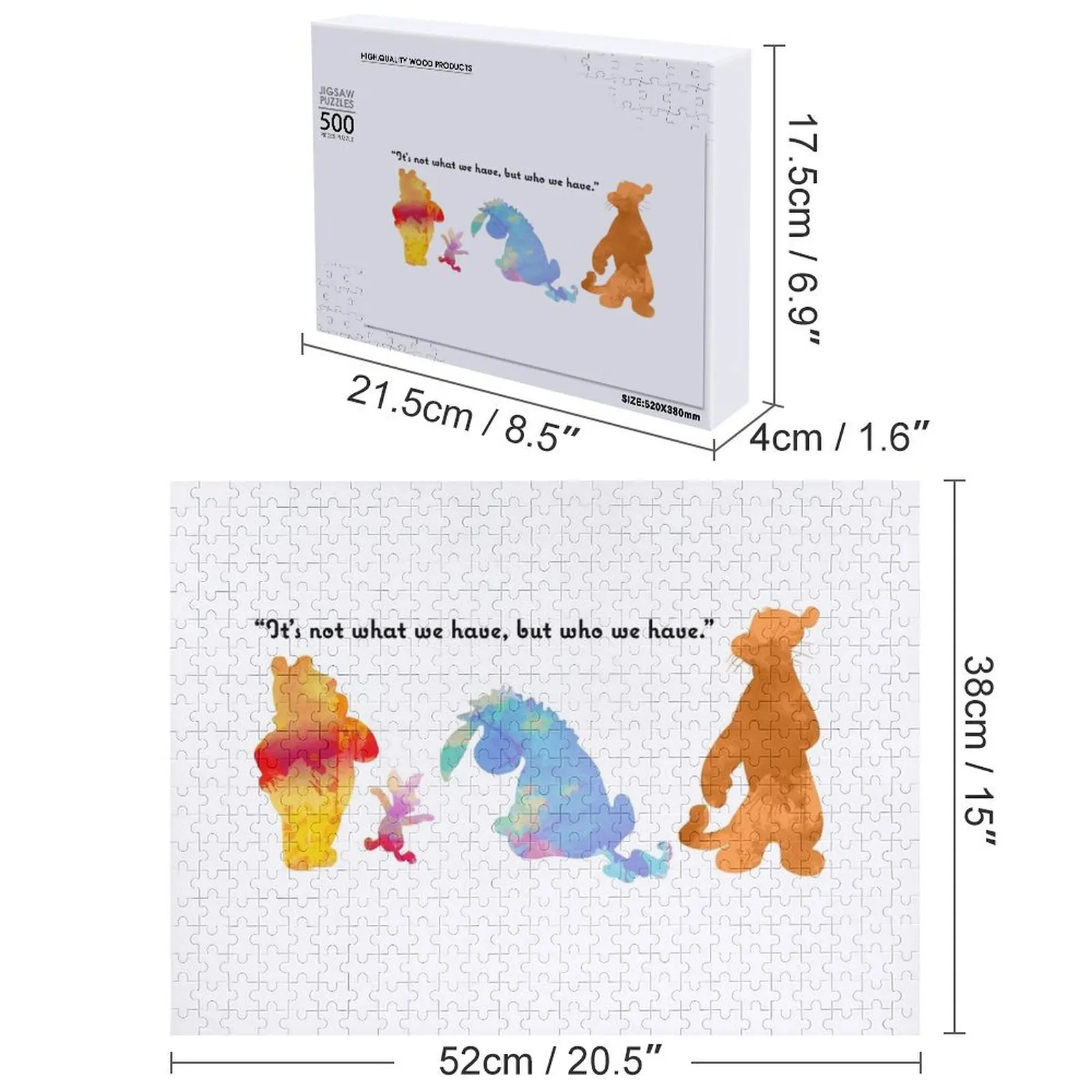 It's not what we have, but who we have Inspired Silhouette Jigsaw Puzzle Game Children Customs With Photo Puzzle