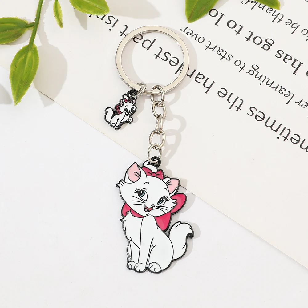 Marie Katze Schlüsselanhänger, Niedliche Anime-Figur, Kawaii Schulranzen-Anhänger, Spielzeug-Geschenk für Freunde – Detail 3