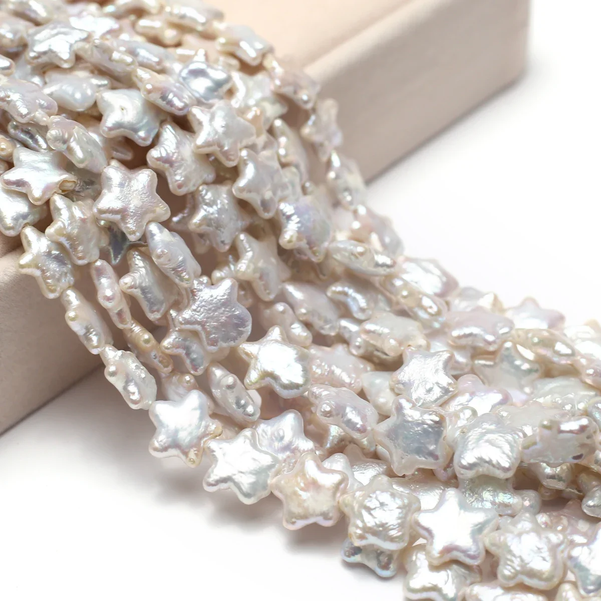 Natural White 12x12mm Freshwater Star Shape Pearl Stand for Jewelry Making Necklaces Bracelets Earrings Accessories Gifts
