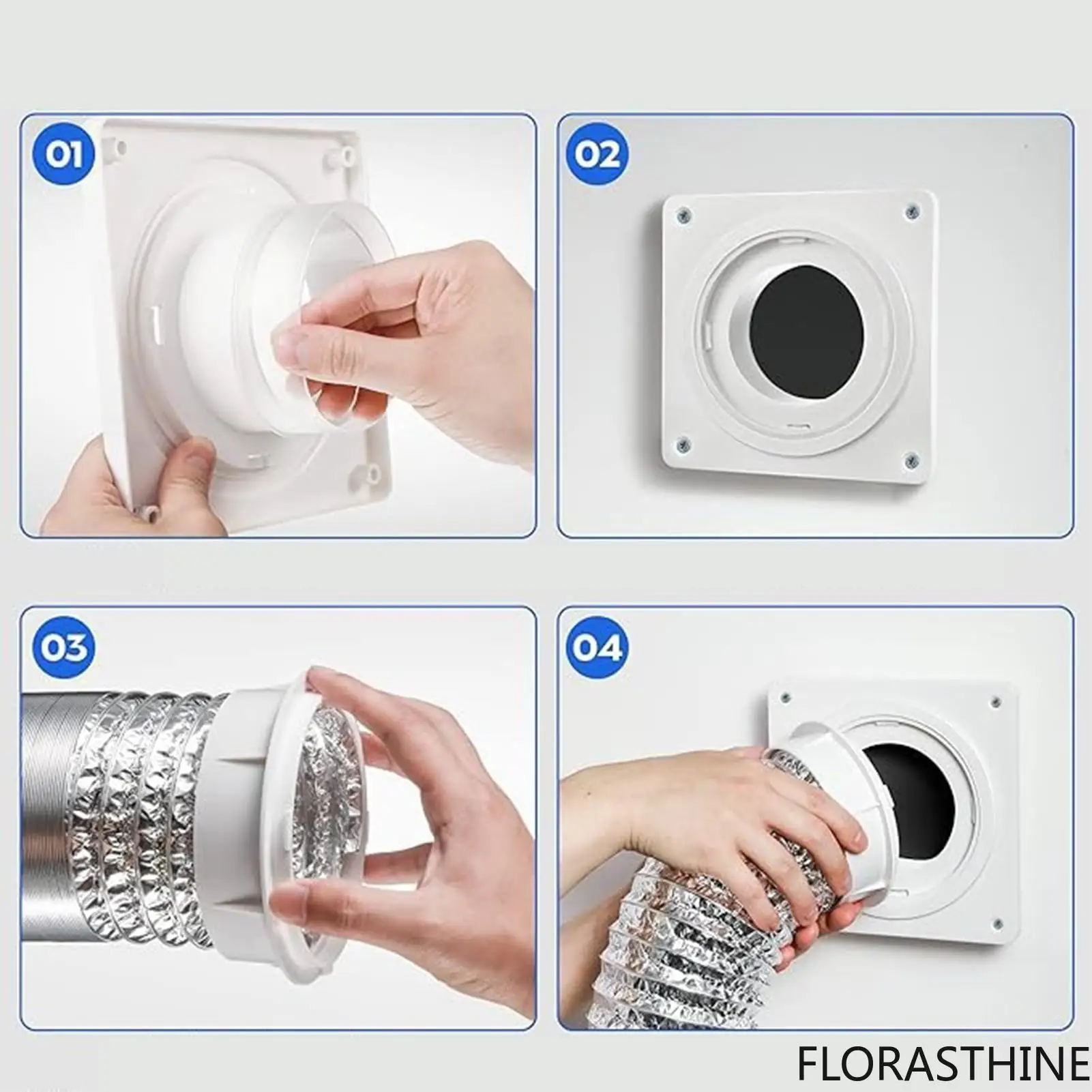 Air Conditioner Exhaust Hose Vent Kit Vent Wall Connector Kit Adjustable Seal Connector Ring for Dryer AC Exhaust