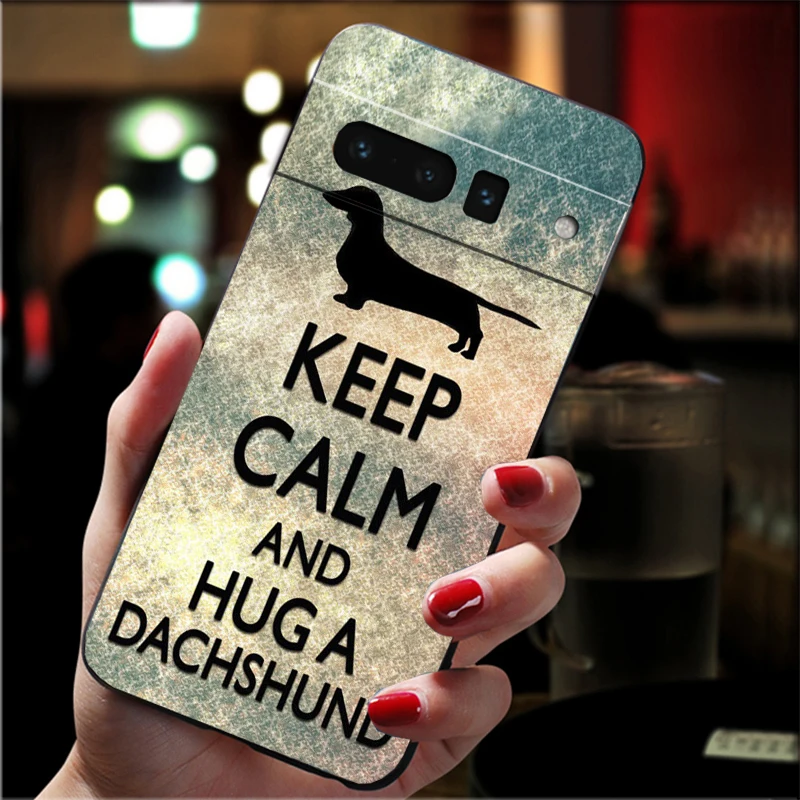 Capa de telefone para google pixel 10 9 pro xl 9a 8 7 6 pro pixel 8a 7a 6a pixel 8 7 6 5 bonito dos desenhos animados dachshund cão