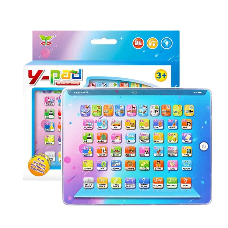 Tapis d'apprentissage/tablette pour enfants, jouets interactifs pour tout-petits avec mots, chiffres, Alphabets, musique, jouet éducatif électronique pour l'âge préscolaire