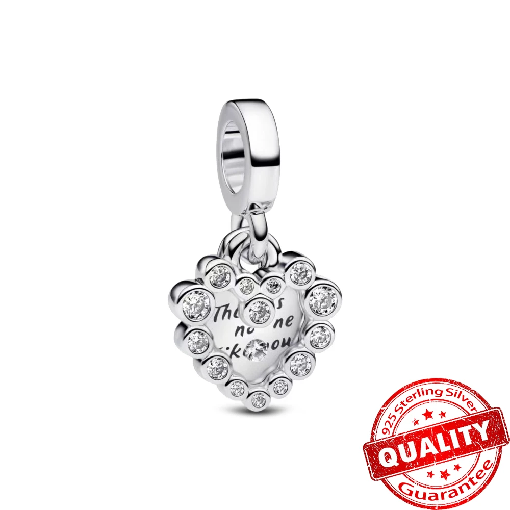 Amazing New 925 Sterling Silver Splittable Love & Mom Daughter Pink Charm Fit Original Bracelet DIY Valentine's Day Jewelry Gift image 4
