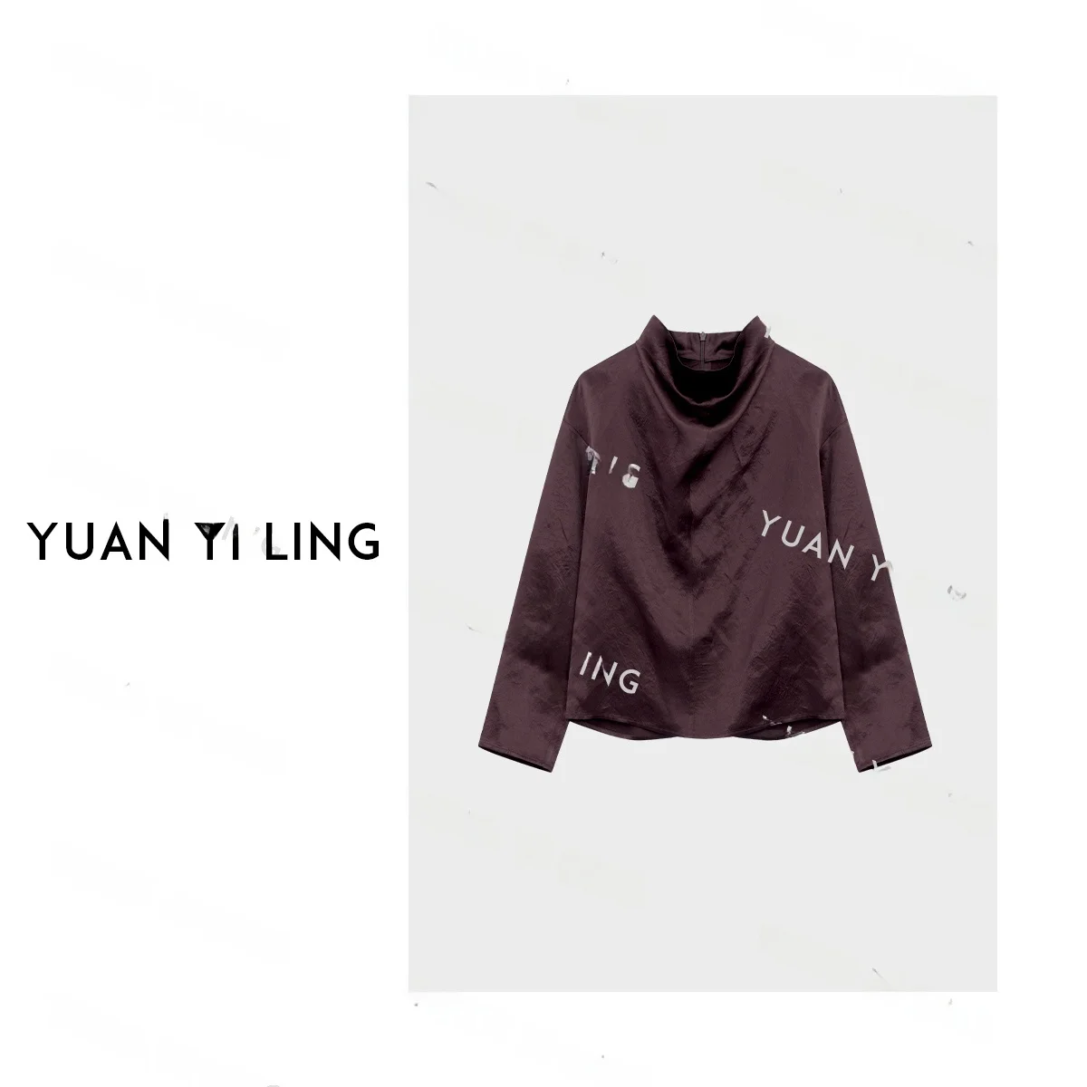 

Повседневная рубашка из ацетата Ele: модный дизайн, воротник-стойка, универсальная, легкая, весенняя, для работы и повседневной носки, прямой крой