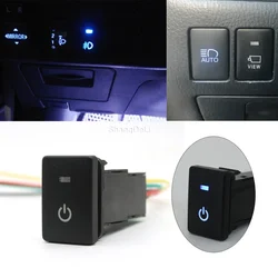 1 Pc Blue LED DRL Light Bar Power On Off Rearview Mirror Heating Push Button Fog Light Switch for Toyota Camry Altis RAV4 PRADO