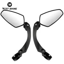 WEST BIKING Bicycle Rearview Mirror 360 Degree Adjustable Bike Handlebar Rear View Mirror Cycling Accessories Bike Mirrors
