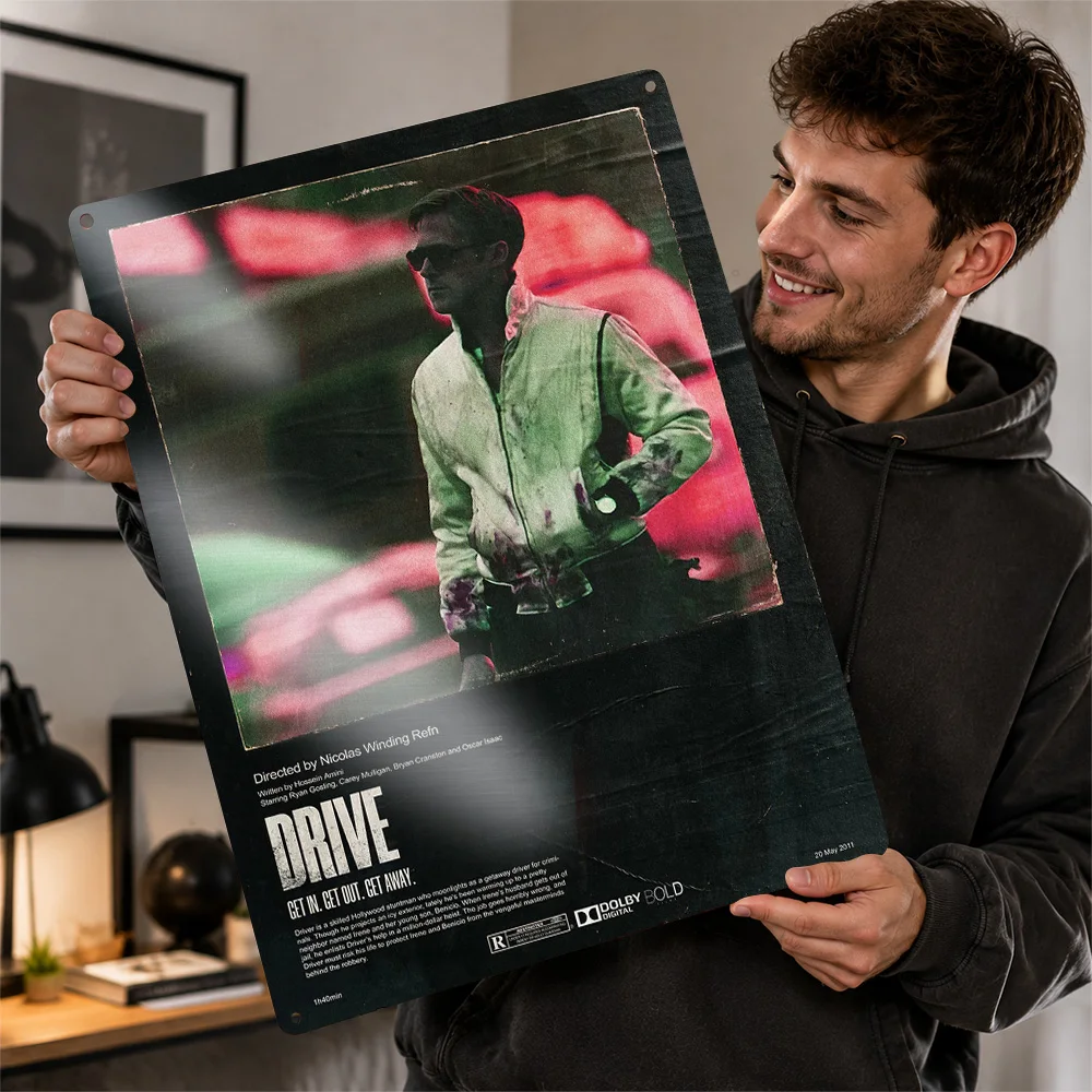 Drive Driver Elevator Scene Aluminum Poster Customized Metal Sign Film Icon Wall Art Ideal For Collector Dens And Living Rooms