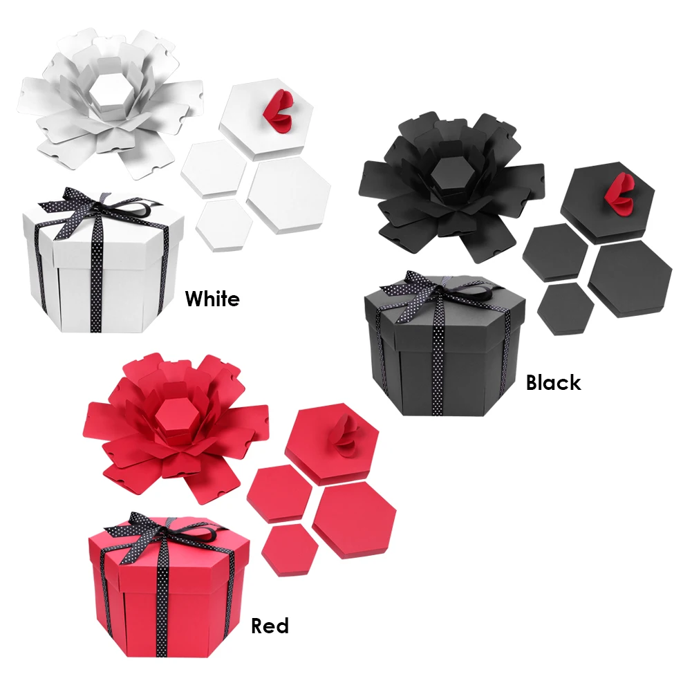 Surprise Hexagonal Exploding Boxes Handmade Birthday Gifts Perfume Cosmetic Photo Album Customization Anniversary Gifts