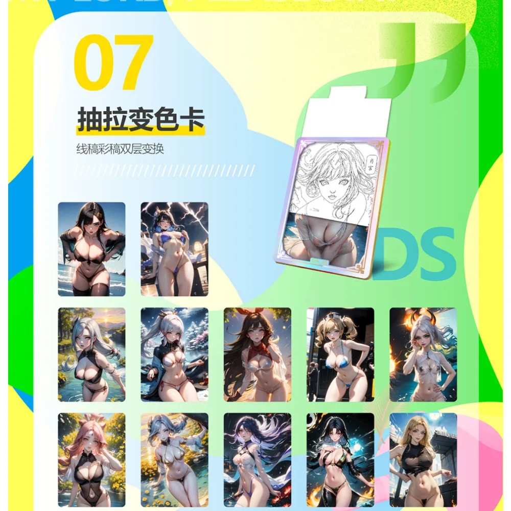 Anime Game Girl Collection Card Full Set Goddess Story Mikasa·Ackerman Kafka Mechanical Cyber Style Flash Card Kid Birthday Gift