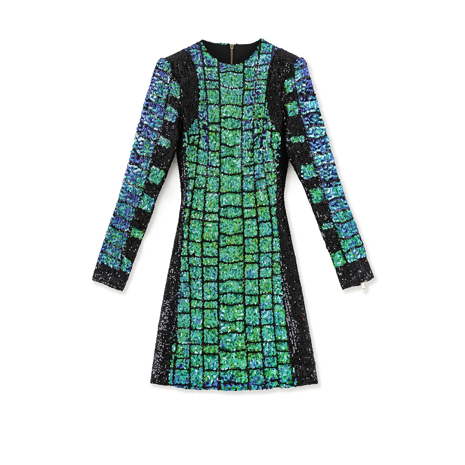 

Осеннее женское зеленое изысканное платье, сценическое банкетное платье с ромбами и пайетками, вечерние платья для женщин, ropa mujer, платья traf