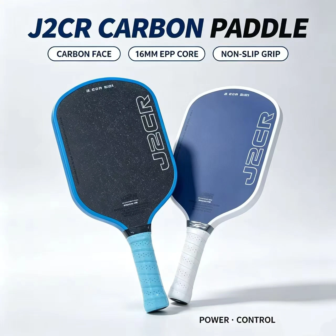 Honolulu J2CR Hot Press Thermoformed CFC T700 Carbon Fiber Pickleball Paddle with Power Rebound 5th Gen EPP Foam Core Pickleball