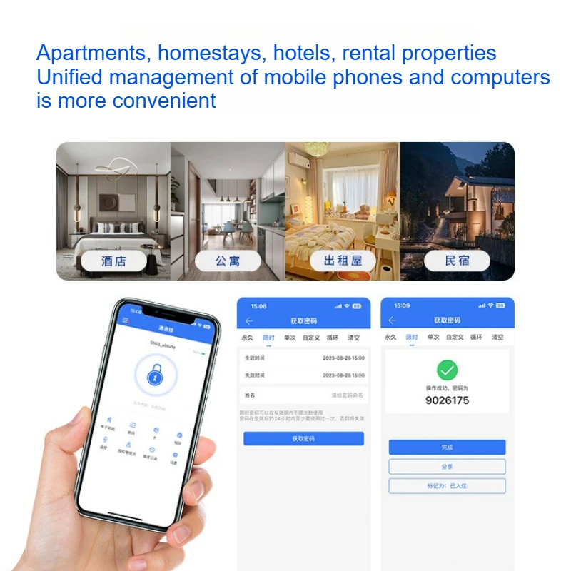 Kein Bohren Tuya Smart Lock Fingerabdruck Passwort Code Multi Entsperren Ersetzen Ball Lock Hotel Uniform Room Management TT Lock