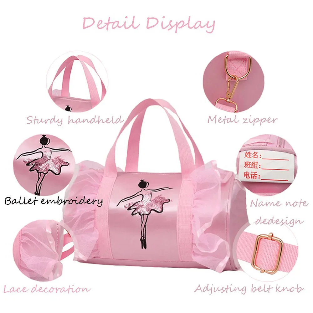 Bolsas de baile de Ballet para niñas, Mochila deportiva para niños, paquete de barriles para bebés, disfraz, ropa, zapatos, bolso de vestir