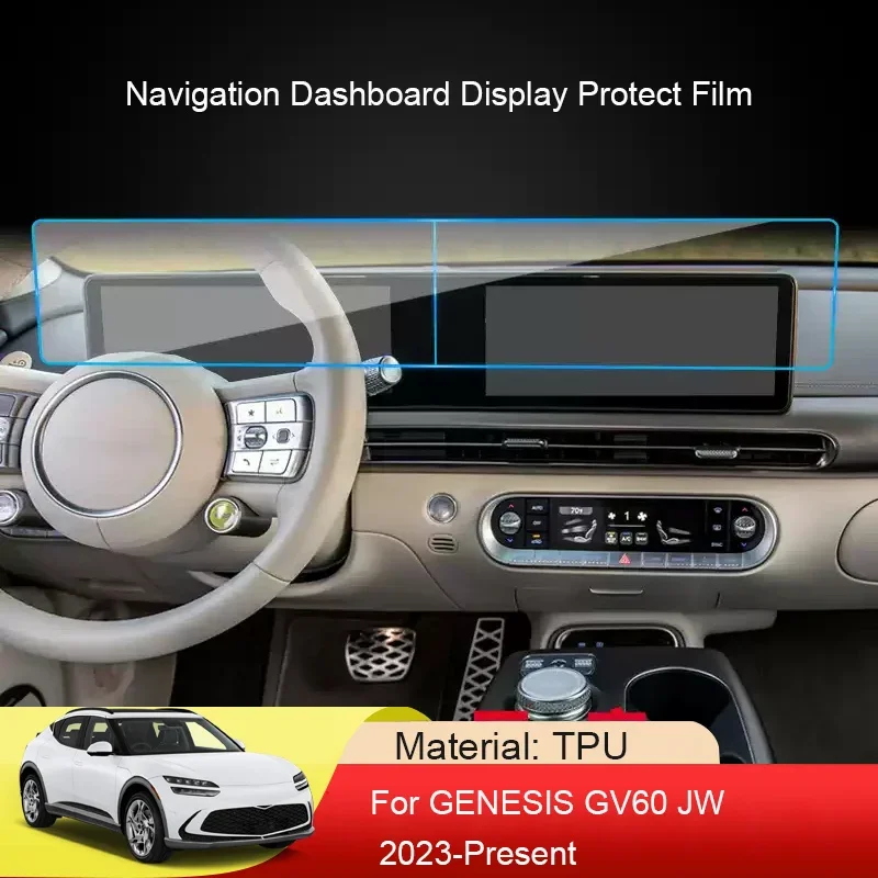 

Car GPS Navigation Screen Protect Film Dashboard Display TPU Auto Sticker Accessories For GENESIS GV60 JW 2023-Present