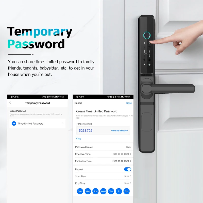 Imagem -04 - Fingerprint Biométrica Porta Deslizante Bloqueio Inteligente Alumínio Vidro Bloqueio Eletrônico Senha Cartão Chave Desbloquear Tuya Wifi App à Prova Dágua