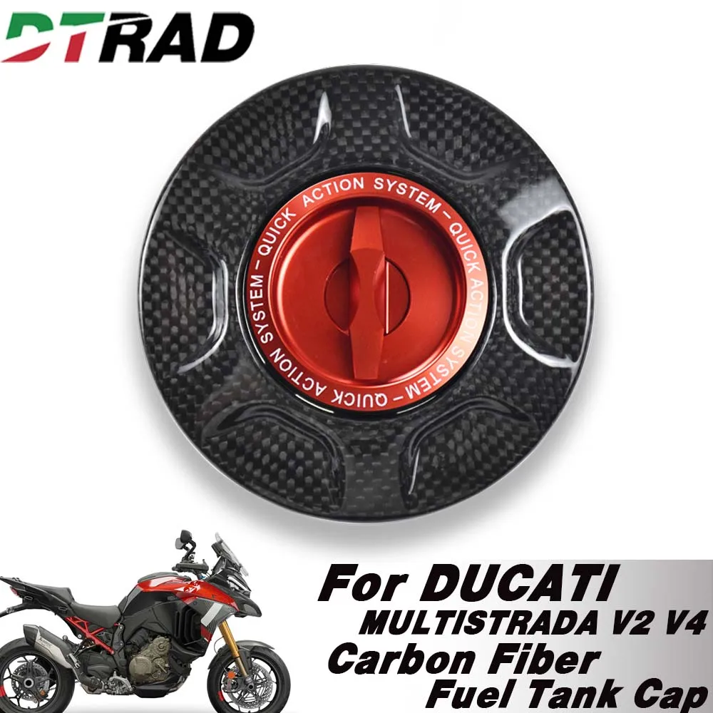 

Motorcycle Quick Release Carbon Fiber Fuel Tank Cap For DUCATI MULTISTRADA 950 1200 1260 V2 V4 PIKES PEAK 2010-2026 Accessories