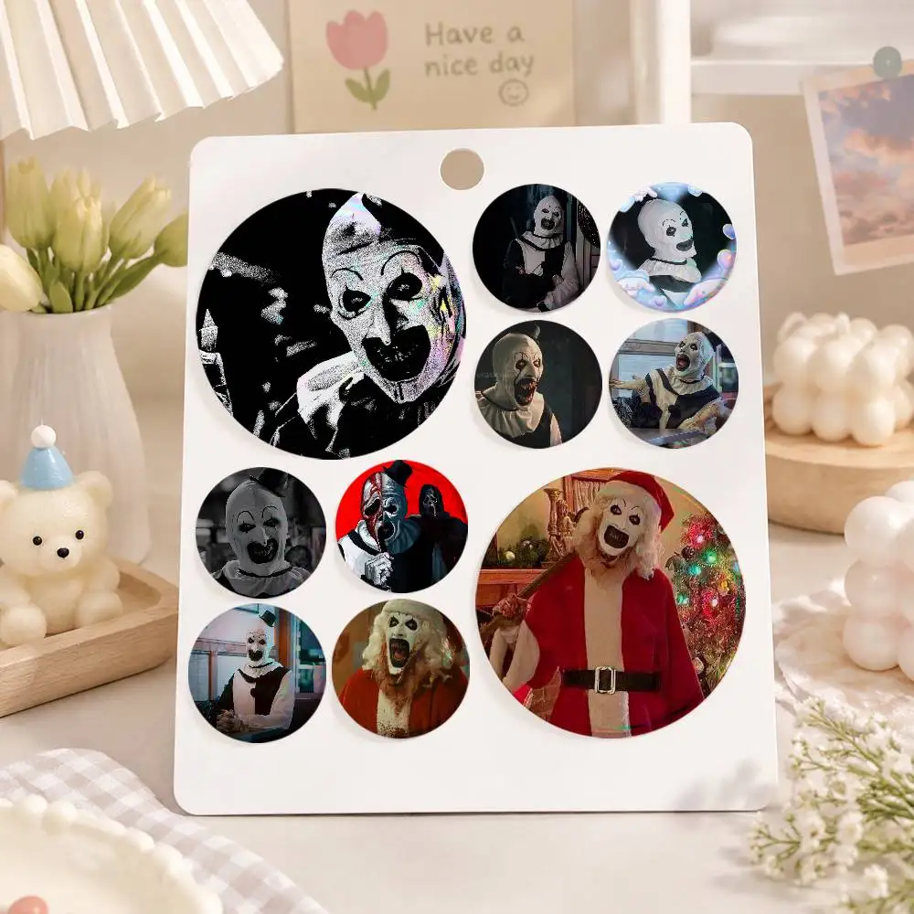 A-T-Terrifier-ES Tinplate Brooch Figure Icon Badge Handmade Brooches For Backpack Clothes Decoration