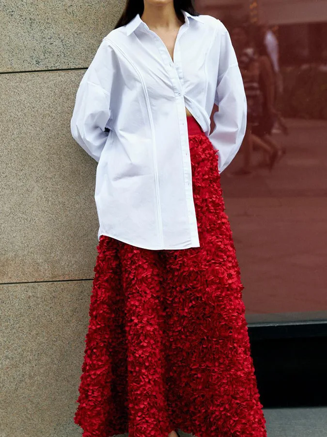 

Модная длинная свободная юбка с высокой талией, прямого кроя, из полиэстера, женская, премиум-качества, повседневная, элегантная