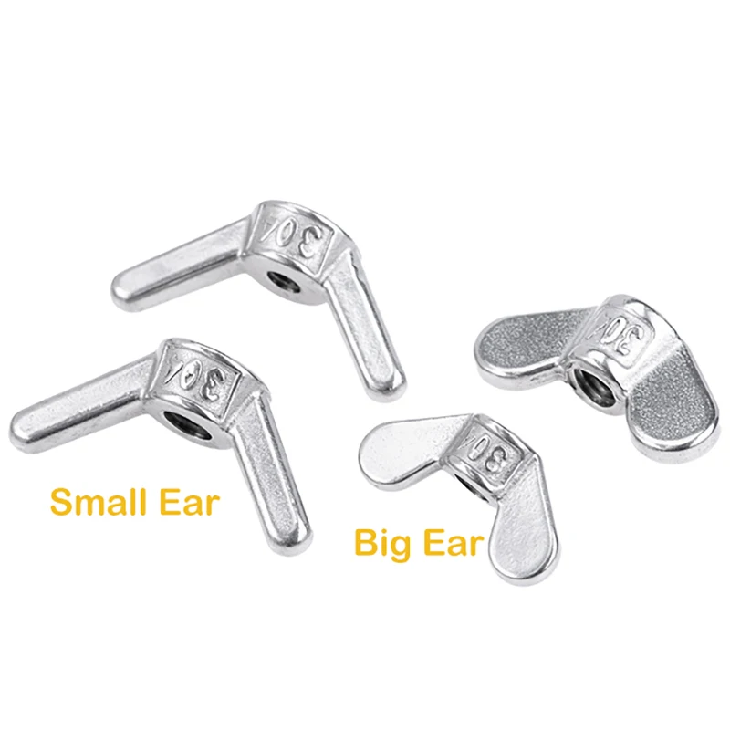 Special-shaped Hand Screw Nut 304 Stainless Steel  M4 M5 M6 M8 M10 M12 M14- M24 Big/Small Ear Claw Nut Butterfly Nuts Wing Nuts