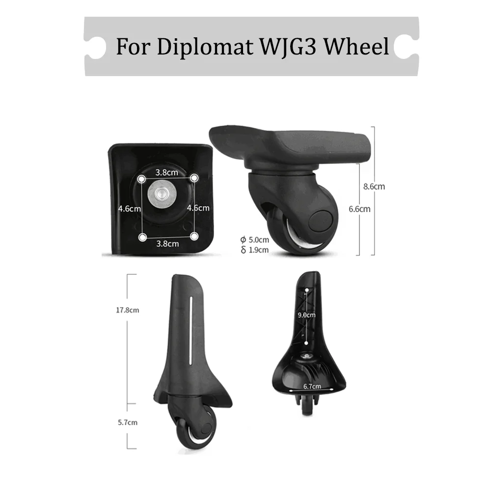 

For Diplomat WJG3 Universal Wheel Black Replacement Suitcase Rotating Durable Silent Smooth Shock Absorbing Accessories Wheels