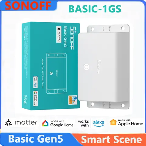 SONOFF Basic Gen5 (BASIC-1GS )Matter Over WiFi Smart Switch with Matter Protocol for Apple Home Alexa Google Home