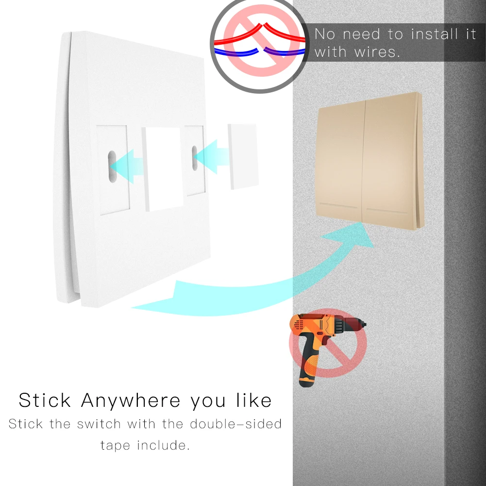 433Mhz bezprzewodowy inteligentny przełącznik RF pilot zdalnego sterowania odbiornik Push Button Controller Panel ścienny nadajnik, 2 way/3 way multi-control