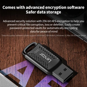 Lexar v400 pen drive 32gb 64gb 128gb 256gb original vara disco de memória flash criptografado pen drive 100 mb/s memória vara para pc/mac 6 principais vendas pena drive - №6