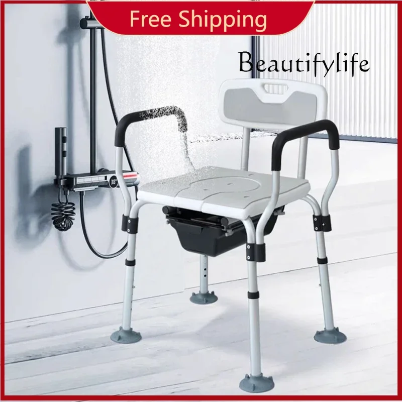 

W Tabouret De Douche Chairs Plastic Chair For Adult Toilet Bowl Small Foldable Stool With Wheels Bathroom Use Foot Stools Stołek