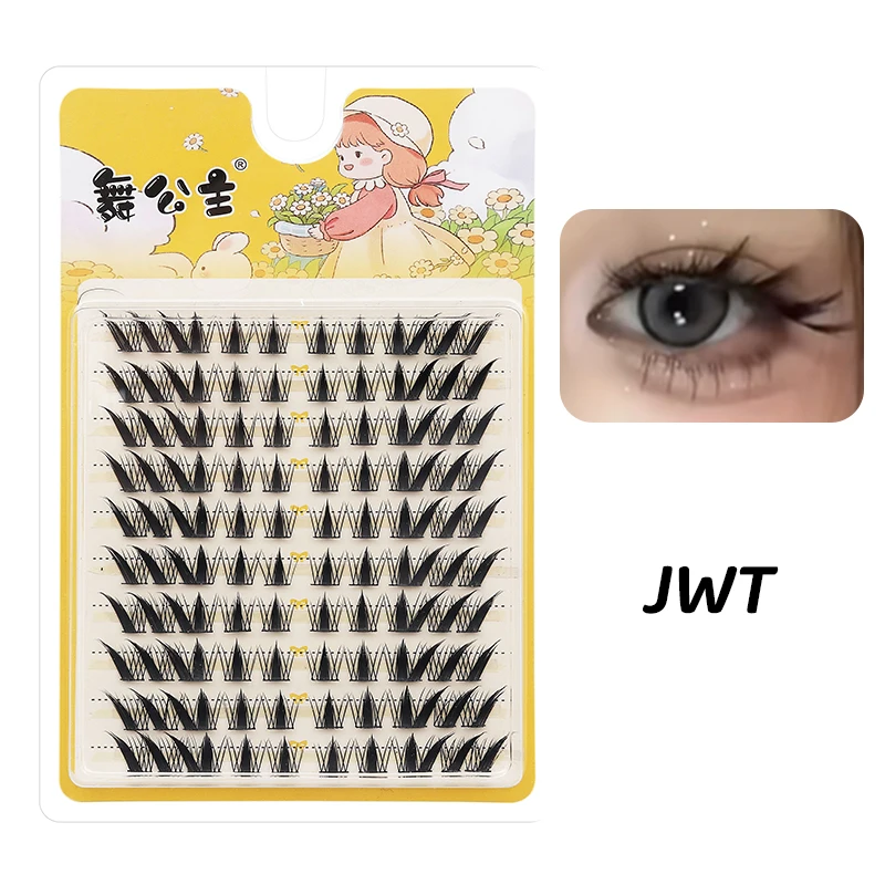 DINGSEN 10 Reihen Natürliche DIY Wimpernbüschel Einzelne Wimpern Anime Falsche Wimpernbüschel Handgefertigte Wimpernverlängerungs-Sets – Detail 20