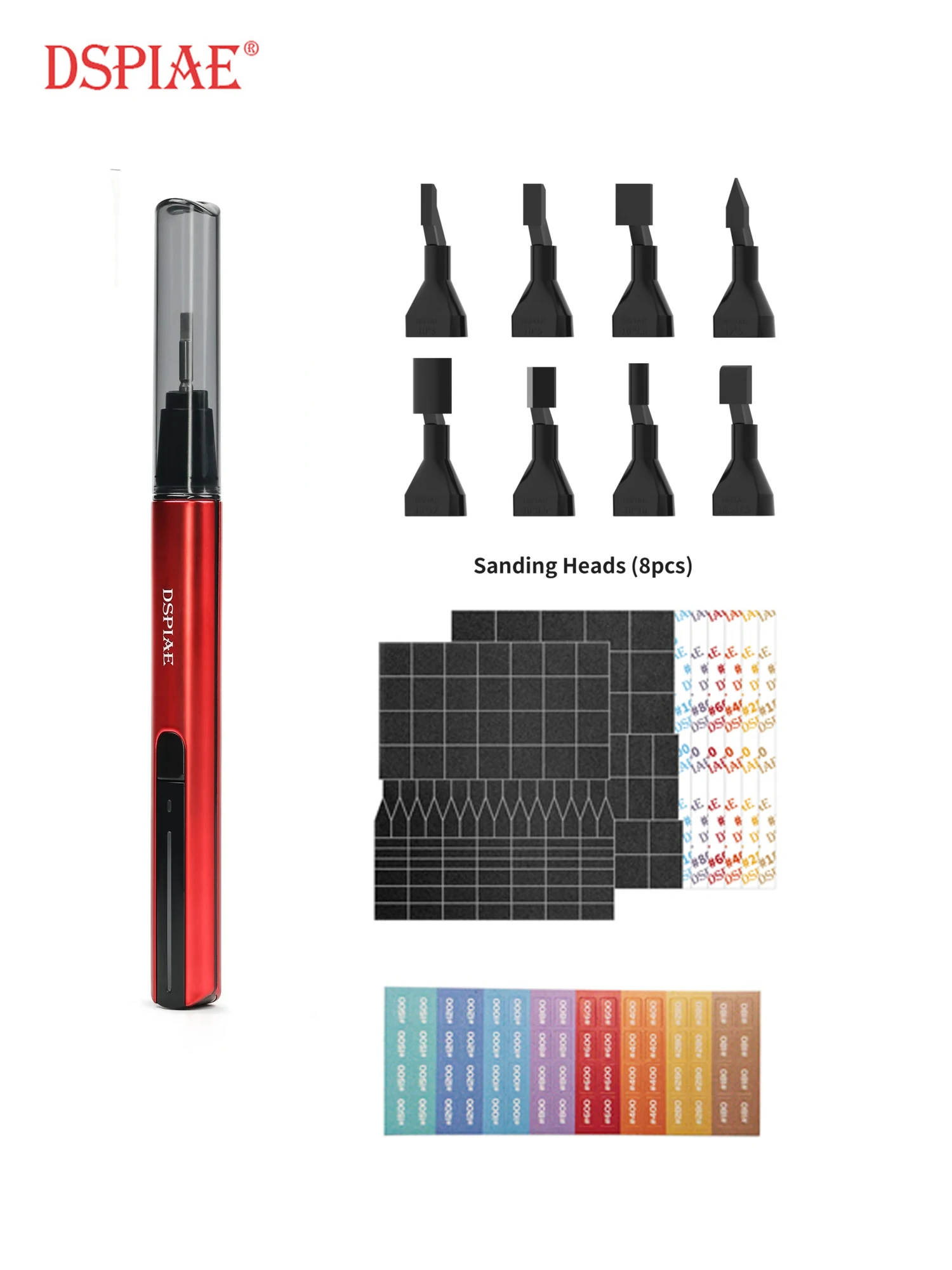 

DSPIAE Reciprocating Electric Sanding Pen with Abrasive Sheets & Sanding Tips For Gundam Models Making Hobby Modeling DIY Tools
