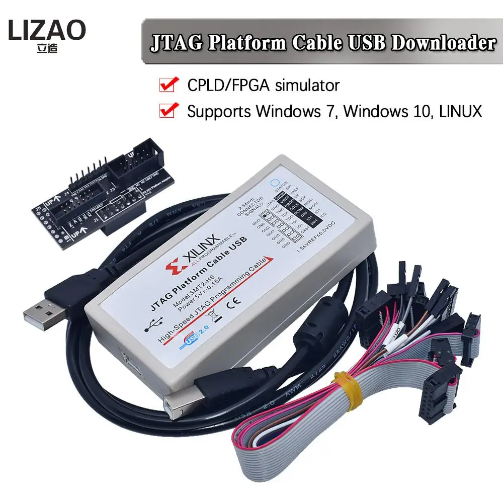 New version Xilinx Platform Cable USB Download Cable Jtag Programmer High speed downloader for FPGA CPLD SPI digilent SMT2