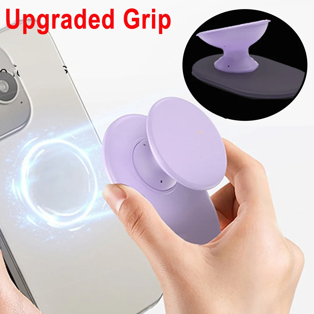 

Upgraded Magnetic Silicone Cell Phone Grip Holder Socket Stand For iPhone 15 14 Pro Max 13 Samsung Phone Finger Stand Holder