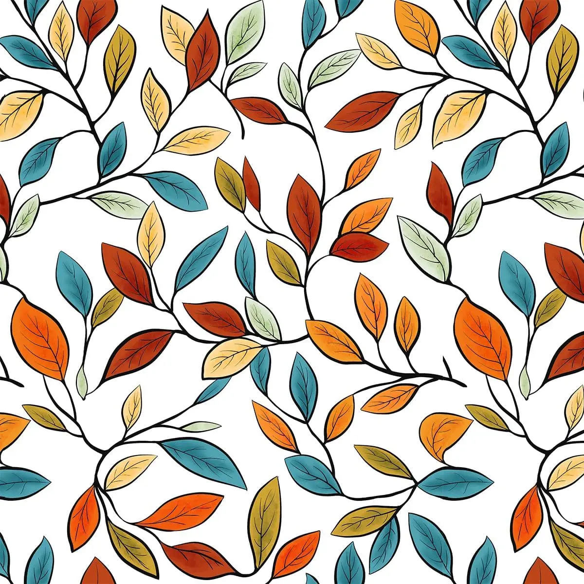 Boho Leaf Peel and Stick Wallpaper Floral Self-Adhesive Wall Paper Renter Friendly Removable Contact Paper for Bedroom Cabinets