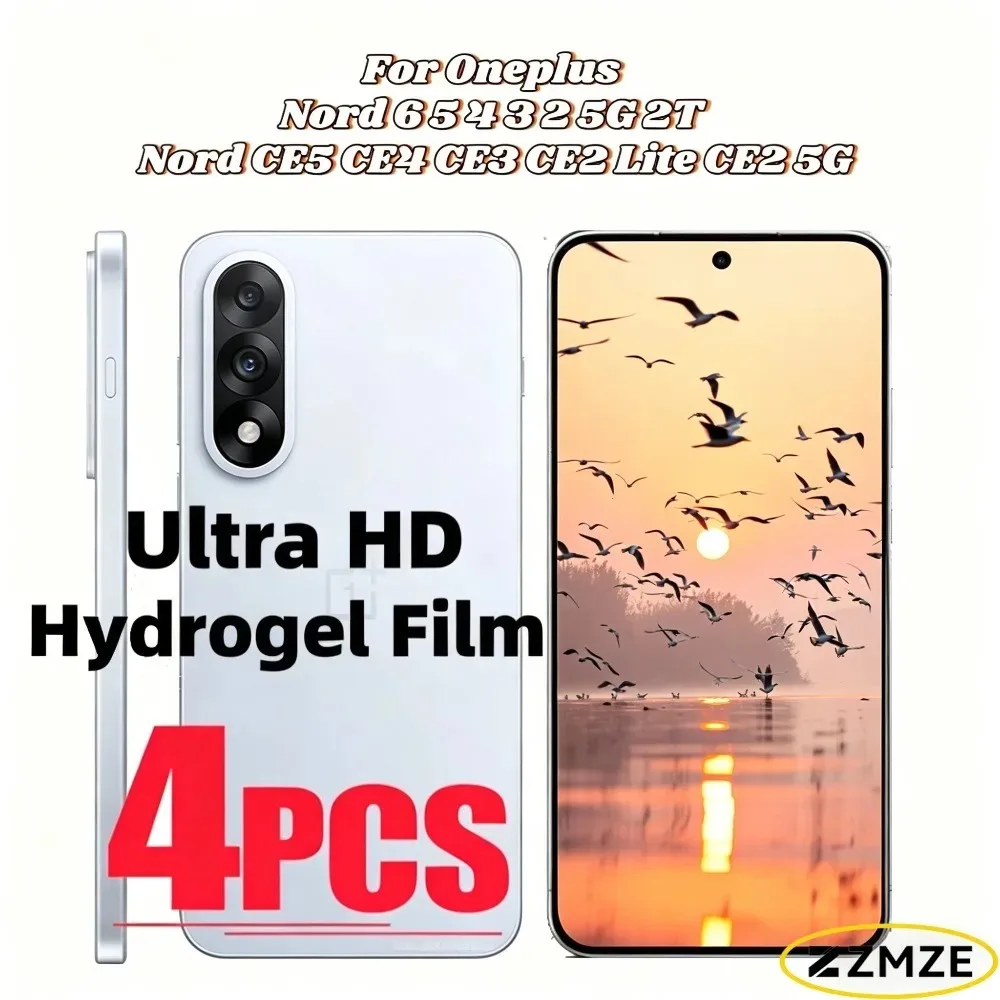 4 pcs High Definition Screen Protector For Oneplus Nord CE2 CE3 CE4 CE5 Lite Hydrogel Film For Oneplus Nord 6 5 4 3 Nord 2 5G 2T