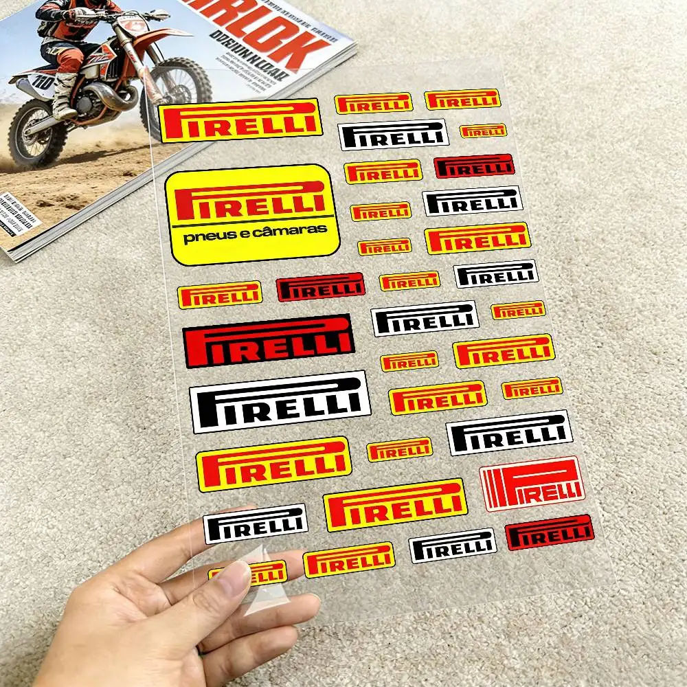 Adesivos refletivos para motocicleta PIRELLI, decalques à prova d'água para capacete, scooter, tanque de combustível, caixa de ferramentas, corrida