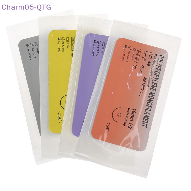 Hot！12Pcs Nylon Monofilament Silk Braided Needle Suture Thread Suture Practice Kit