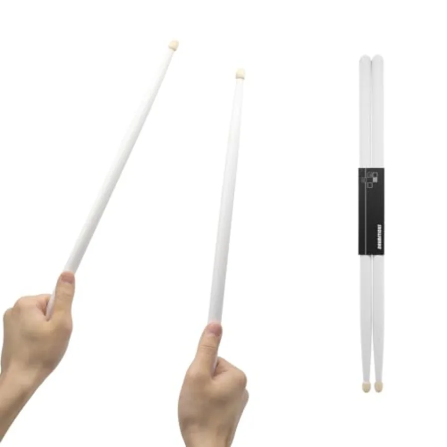 

CashBeat 5A Maple Wood Drumsticks Non-Slip Grip Classic White Drum Sticks for Adults Beginner Percussionists Drumming Accessori
